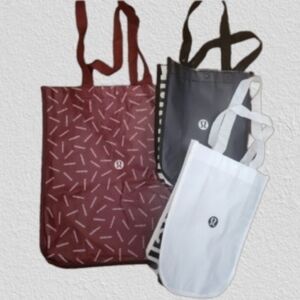Lululemon Tote Bag Set - Burgundy, Black, and White